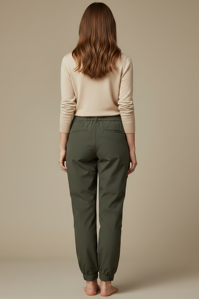 Pantalon Pluie Randonnée Femme - Kaki Polyester - vue 2