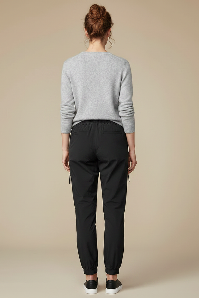 Pantalon Randonnée Noir Léger Cargo Femme - Polyester - vue 2