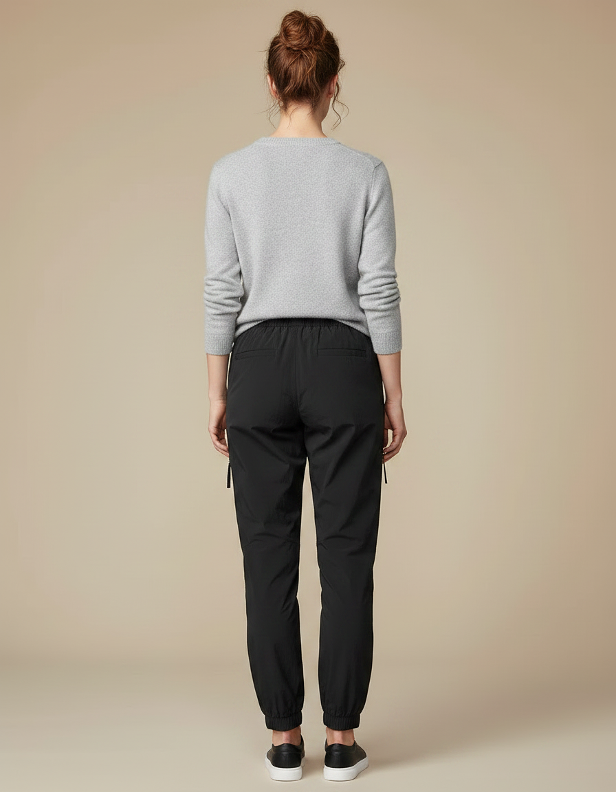 Pantalon Randonnée Noir Léger Cargo Femme - Polyester - vue 2