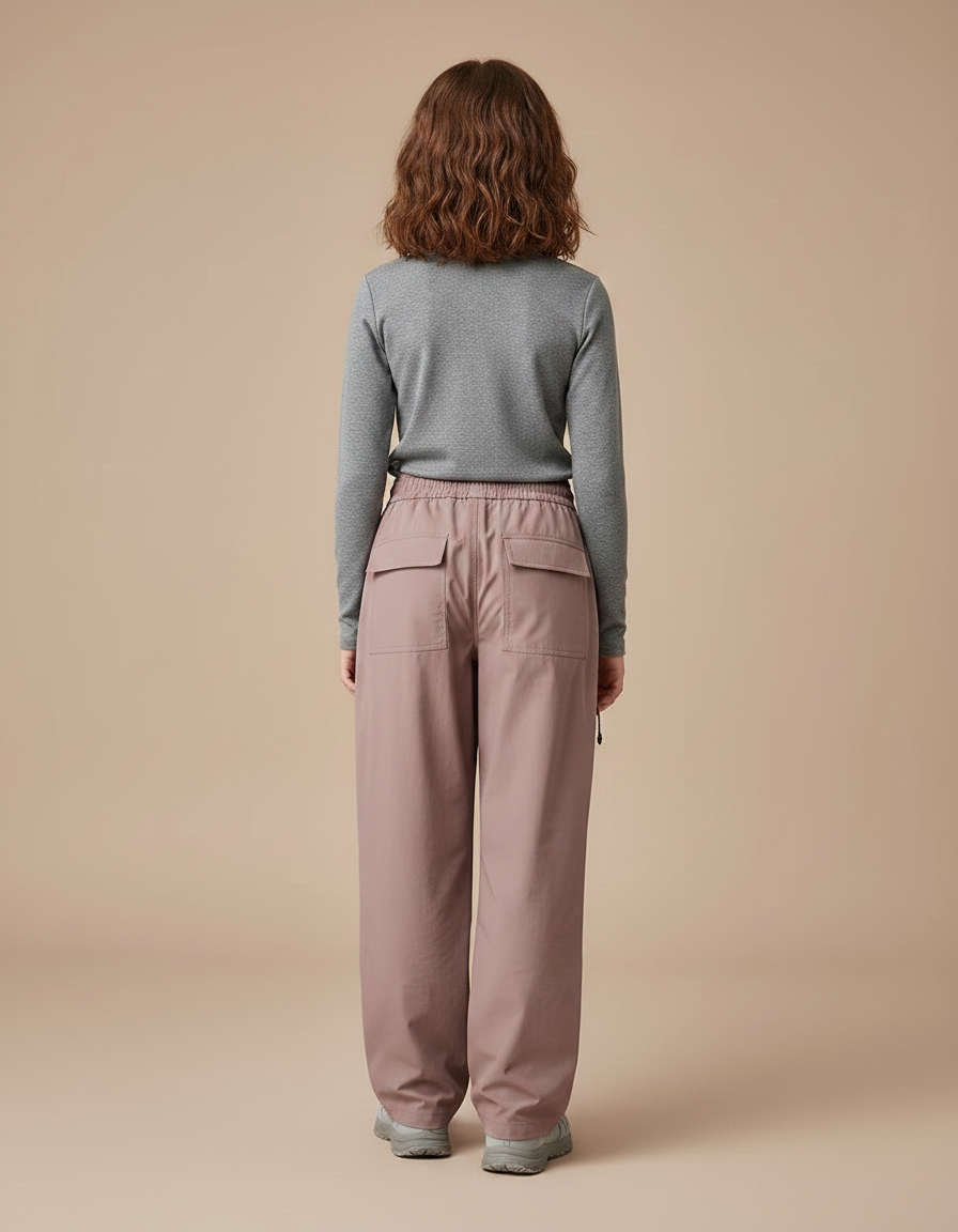 Pantalon Randonnée Rose Cargo Ample Enfant - Polyester - vue 2
