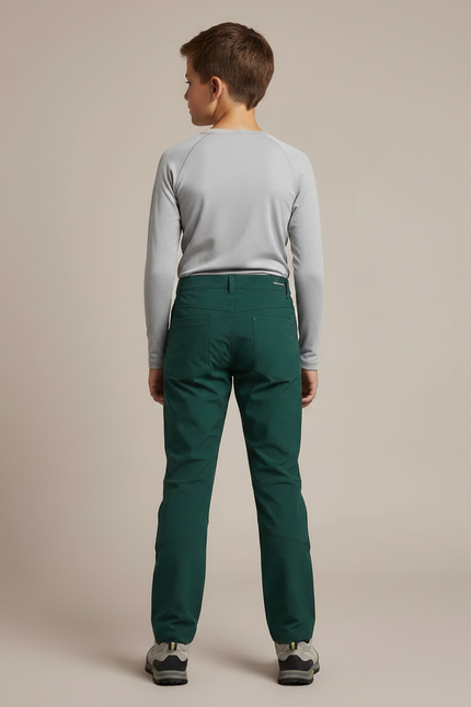 Pantalon Randonnée Vert Enfant Coupe Droite Léger - Polyester - vue 2