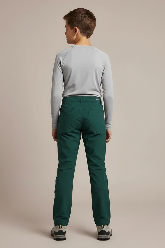 Pantalon Randonnée Vert Enfant Coupe Droite Léger - Polyester - vue 2