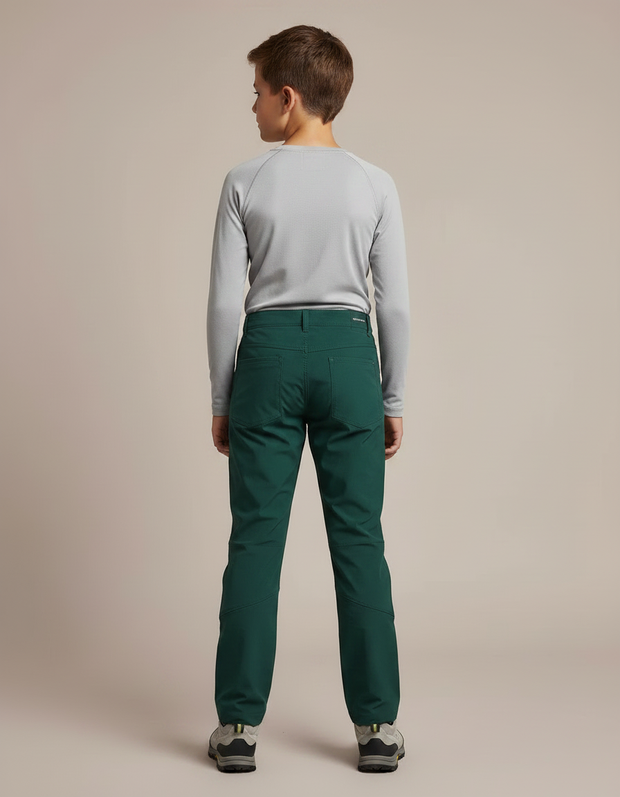 Pantalon Randonnée Vert Enfant Coupe Droite Léger - Polyester - vue 2