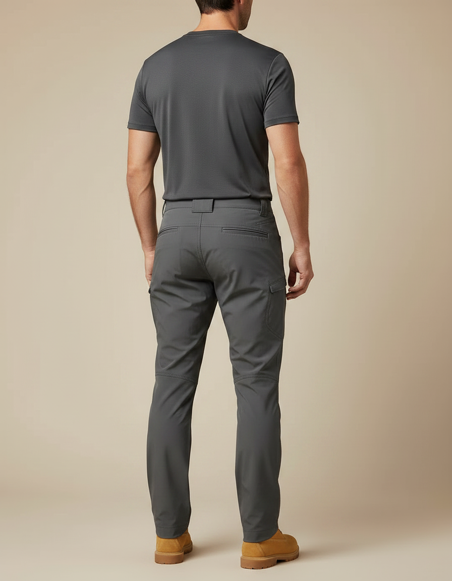 Pantalon Randonnée Gris Multi-Poches Décontracté Homme - Polyester - vue 2