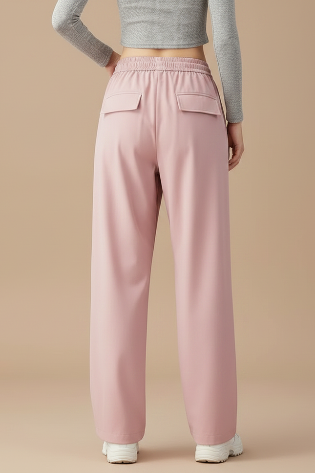 Pantalon Randonnée Rose Ample Sportif Taille Haute - Polyester - vue 2