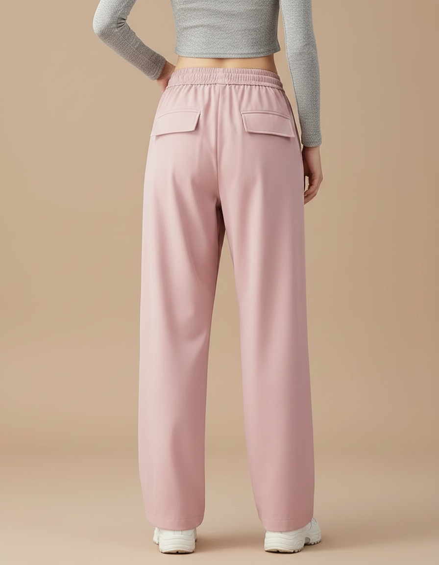 Pantalon Randonnée Rose Ample Sportif Taille Haute - Polyester - vue 2