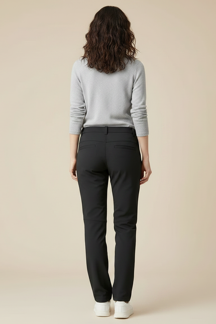 Pantalon Randonnée Noir Doublé Polaire Coupe Droite - Polyester - vue 2