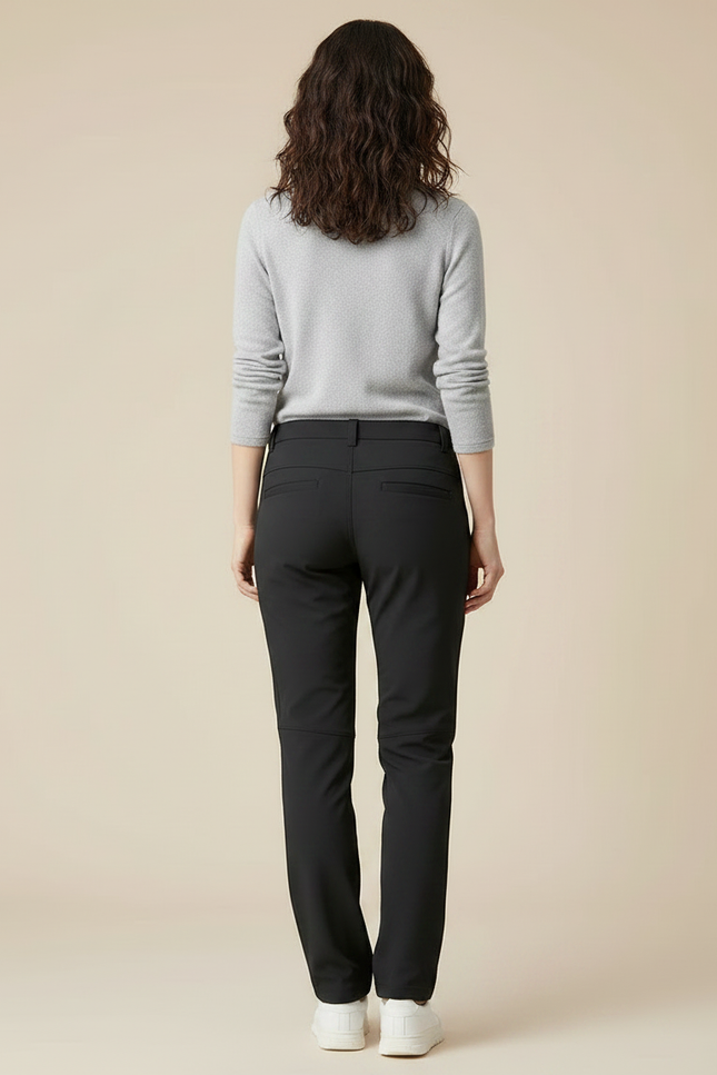 Pantalon Randonnée Noir Doublé Polaire Coupe Droite - Polyester - vue 2