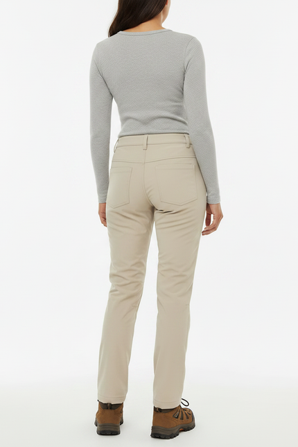 Pantalon Randonnée Beige Imperméable Doublé Polaire Femme - Polyester - vue 2