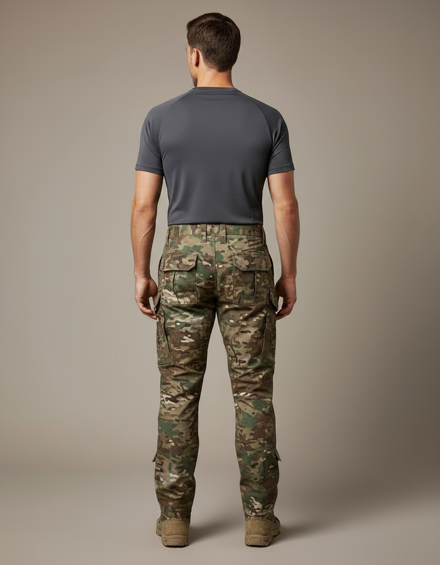 Pantalon Randonnée Camouflage Militaire Cargo Renforcé Homme - Multicolore Toile - vue 2