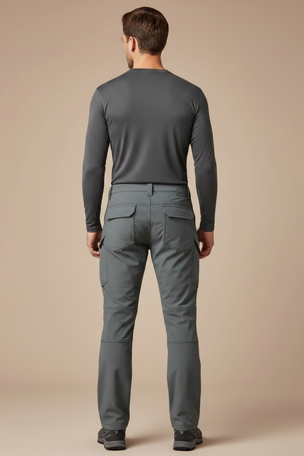 Pantalon Randonnée Gris Homme Softshell Cargo Élastique - Polyester - vue 2