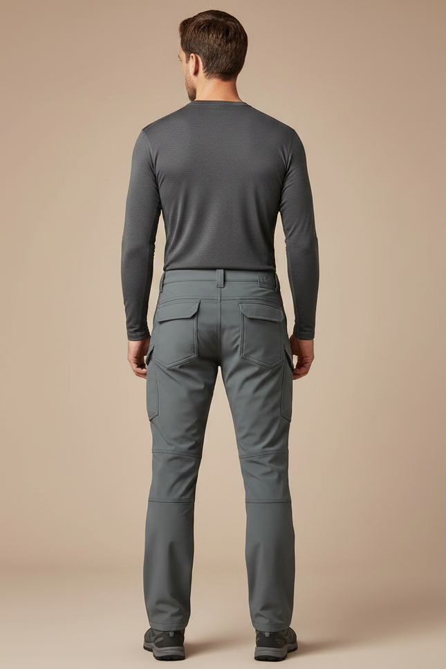 Pantalon Randonnée Gris Homme Softshell Cargo Élastique - Polyester - vue 2
