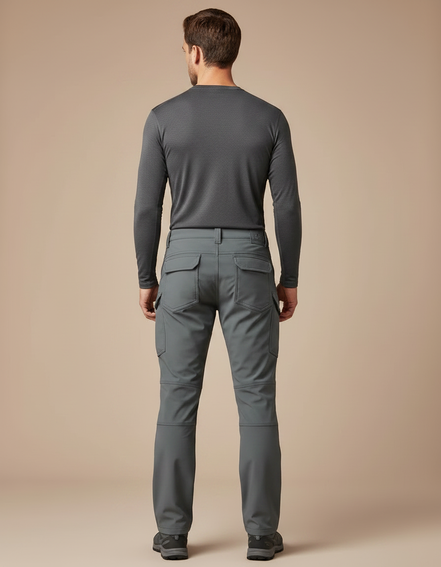 Pantalon Randonnée Gris Homme Softshell Cargo Élastique - Polyester - vue 2