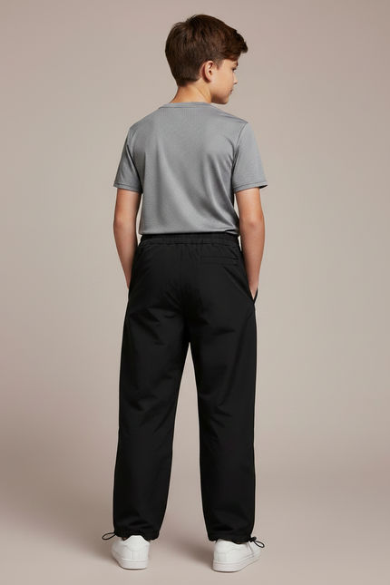 Pantalon Randonnée Noir Enfant Ample Cordon Sportif - Polyester - vue 2