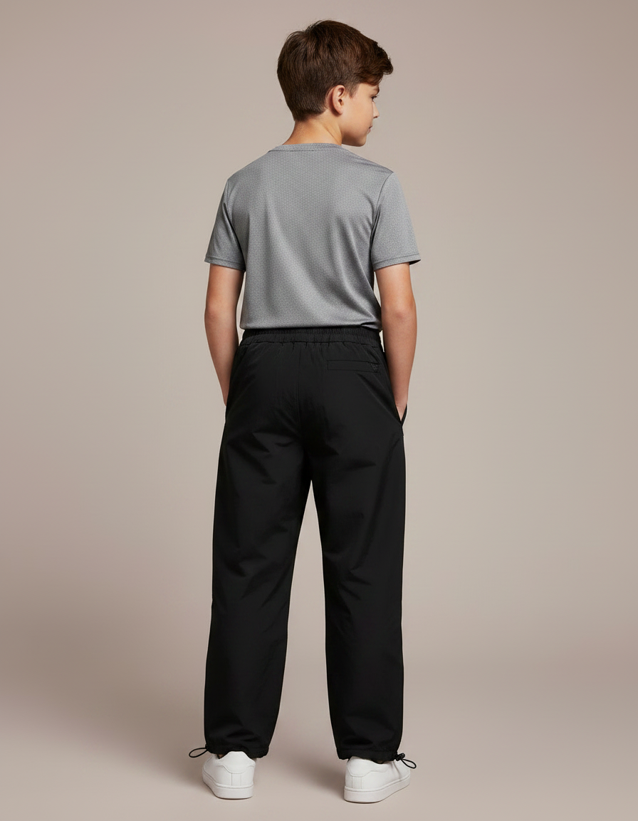 Pantalon Randonnée Noir Enfant Ample Cordon Sportif - Polyester - vue 2