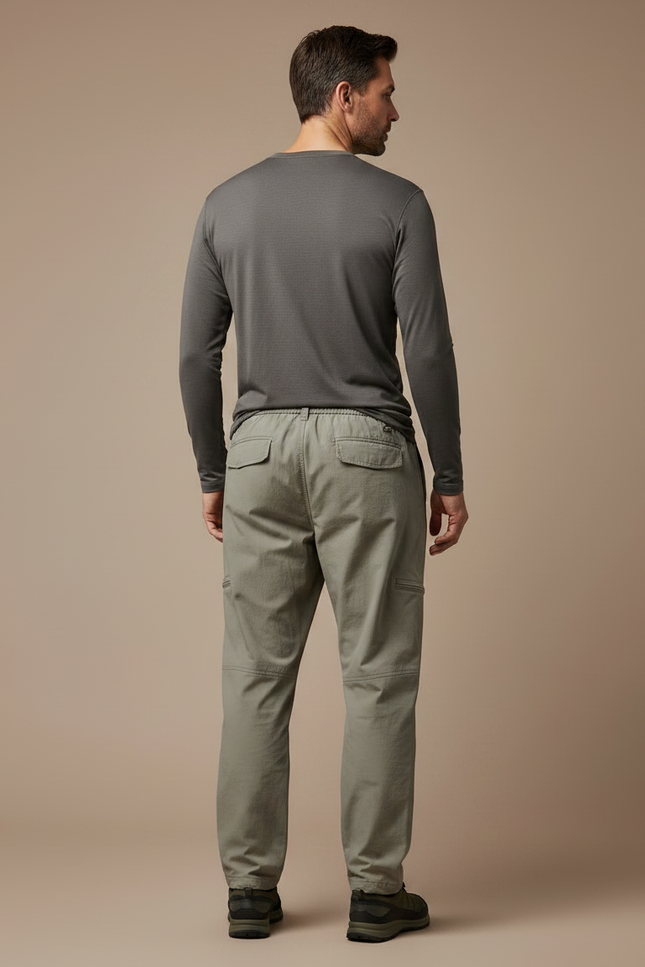 Pantalon Randonnée Kaki Cargo Ample Décontracté Homme - Polyester - vue 2