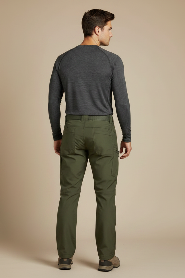 Pantalon Randonnée Vert Militaire Homme Cargo Tactique - Kaki Polyester - vue 2