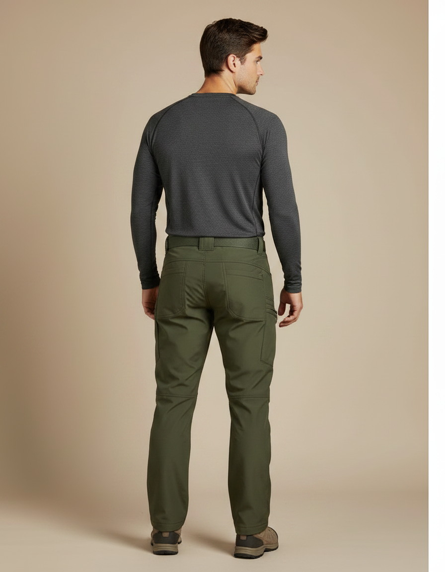 Pantalon Randonnée Vert Militaire Homme Cargo Tactique - Kaki Polyester - vue 2