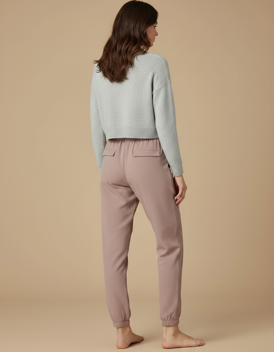 Pantalon Randonnée Femme Cargo Ample Taille Haute Rose - Polyester - vue 2