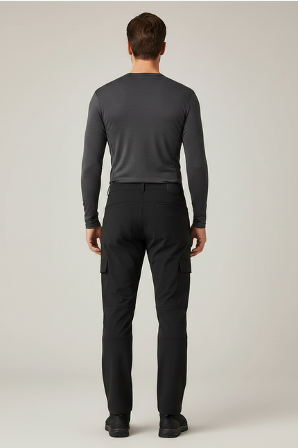 Pantalon Randonnée Noir Homme Cargo Softshell Élastique - Polyester - vue 2
