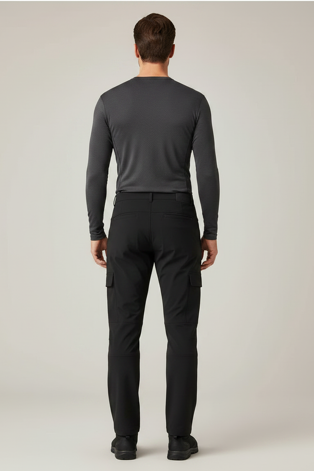 Pantalon Randonnée Noir Homme Cargo Softshell Élastique - Polyester - vue 2
