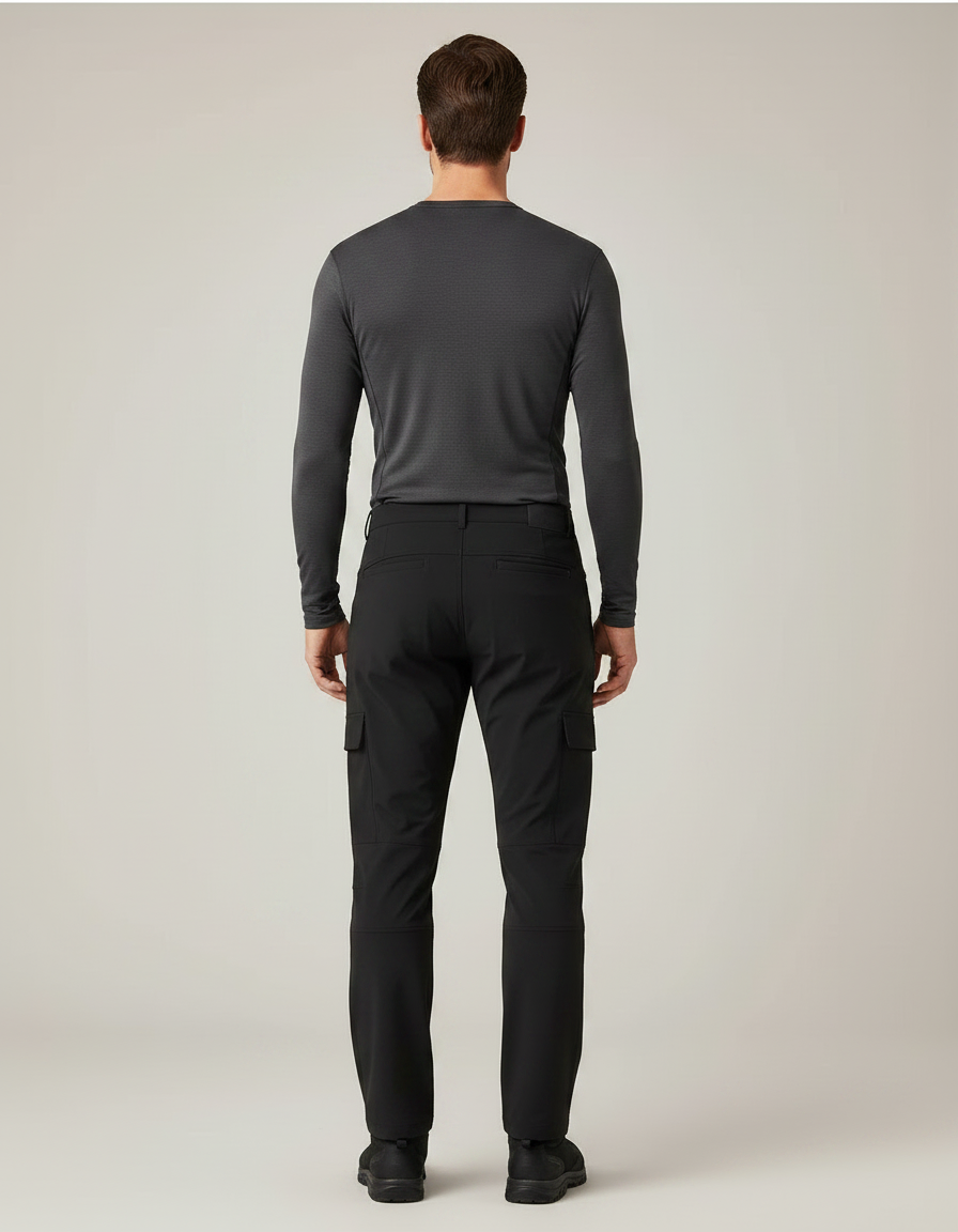 Pantalon Randonnée Noir Homme Cargo Softshell Élastique - Polyester - vue 2
