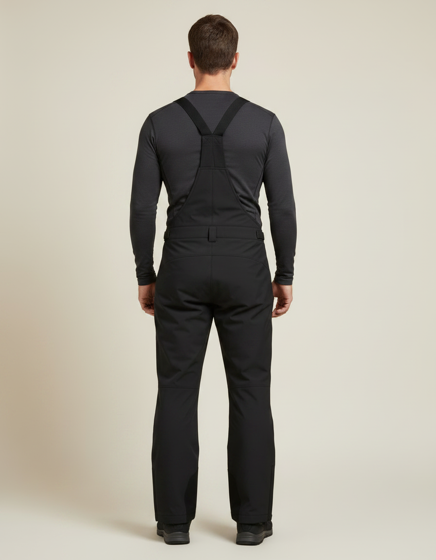 Pantalon Randonnée Noir Bretelles Imperméable Hiver Homme - Polyester - vue 2