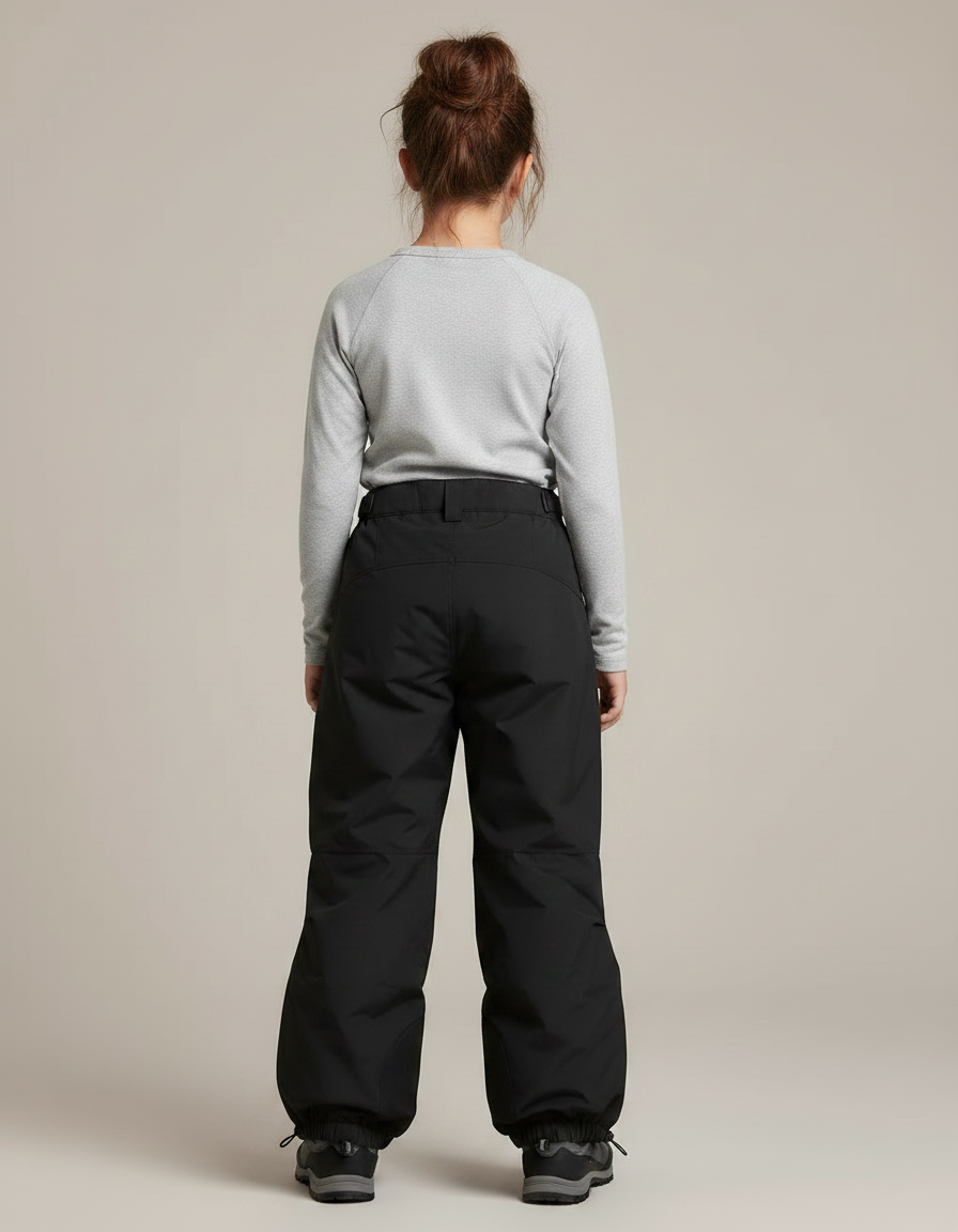 Pantalon Randonnée Noir Ample Imperméable Enfant - Polyester - vue 2