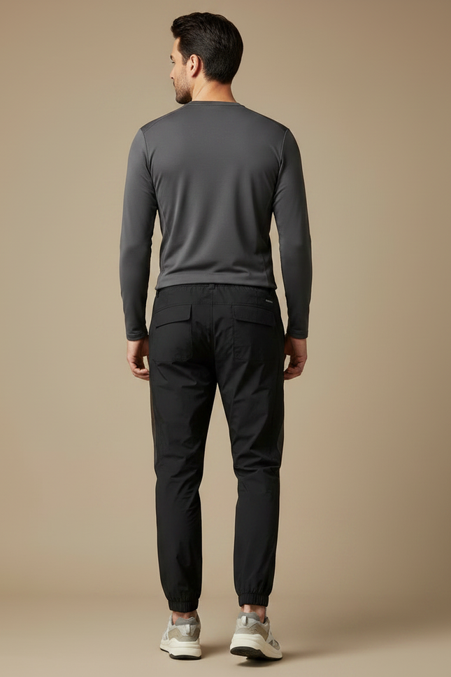 Pantalon Randonnée Noir Homme Léger Sport Cargo Élastiqué - Polyester - vue 2