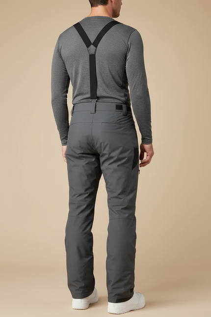 Pantalon Randonnée Gris Foncé Bretelles Imperméable Hiver Homme - Polyester - vue 2