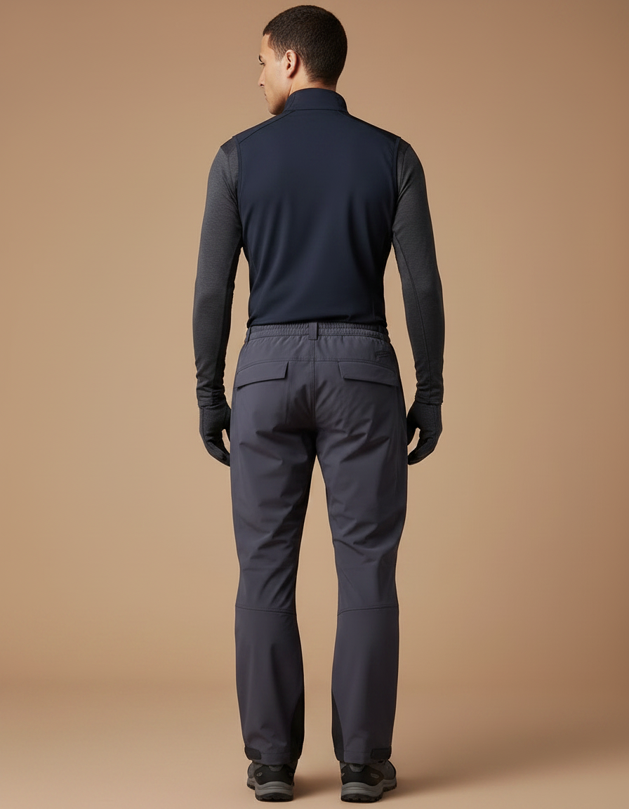Pantalon Randonnée Gris Anthracite Ample Imperméable Sport Homme - Polyester - vue 2