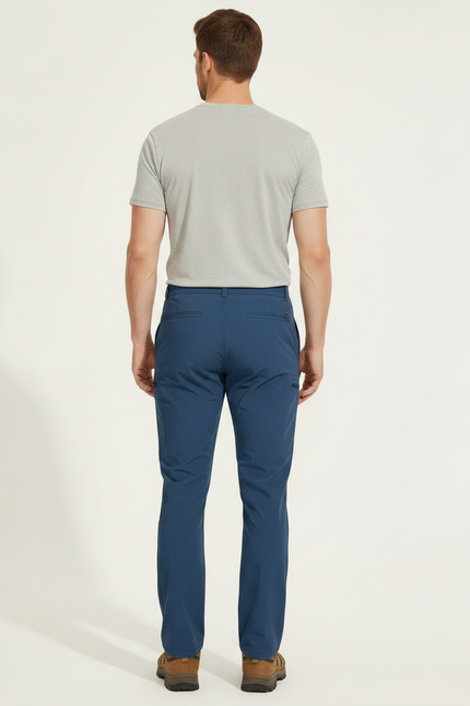 Pantalon Randonnée Bleu Cargo Droit Multipoches Homme - Polyester - vue 2
