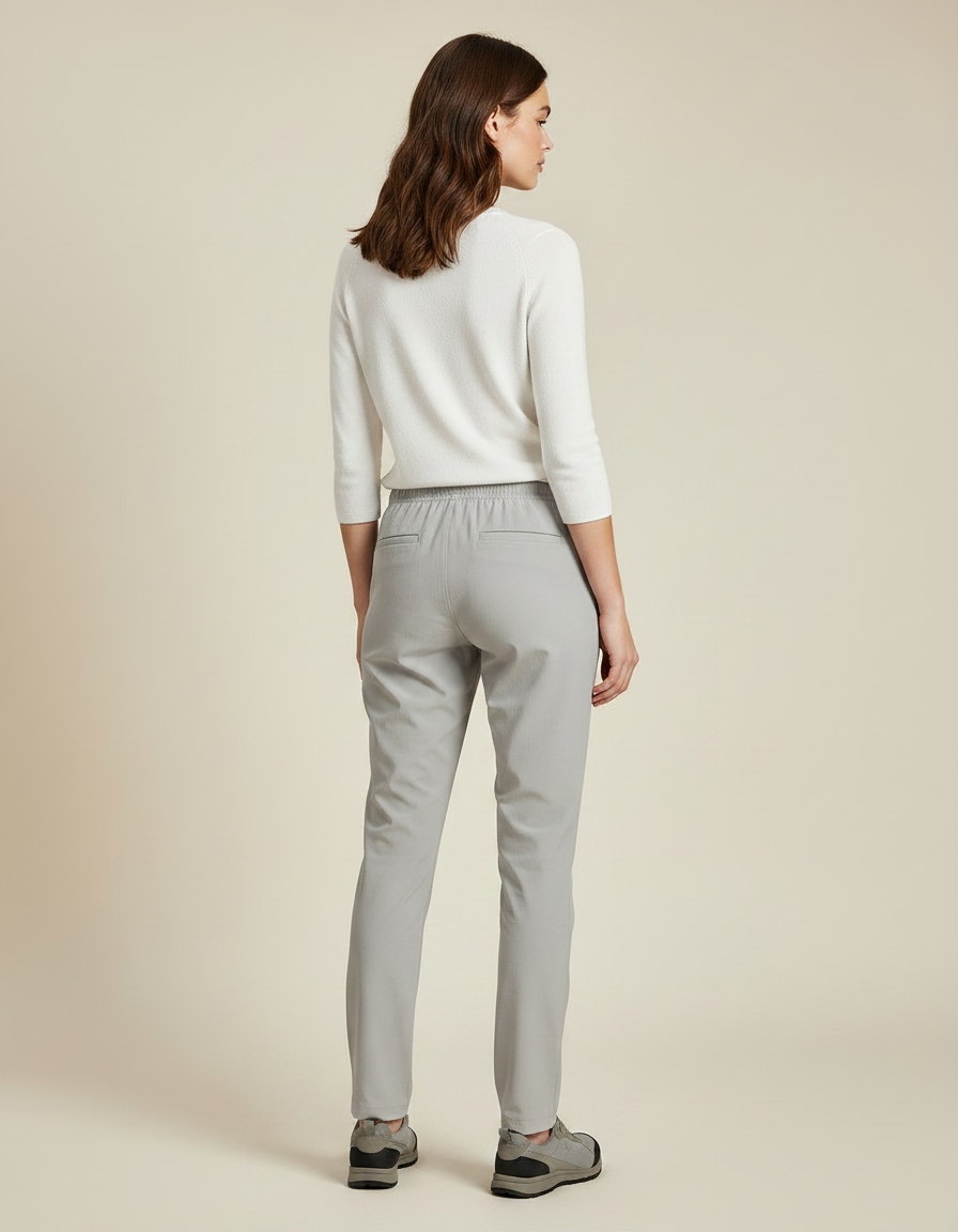 Pantalon Randonnée Gris Léger Élastique Sport Femme - Polyester - vue 2