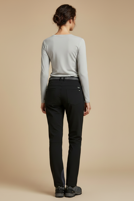 Pantalon Randonnée Noir Ceinture Respirant Femme - Polyester - vue 2