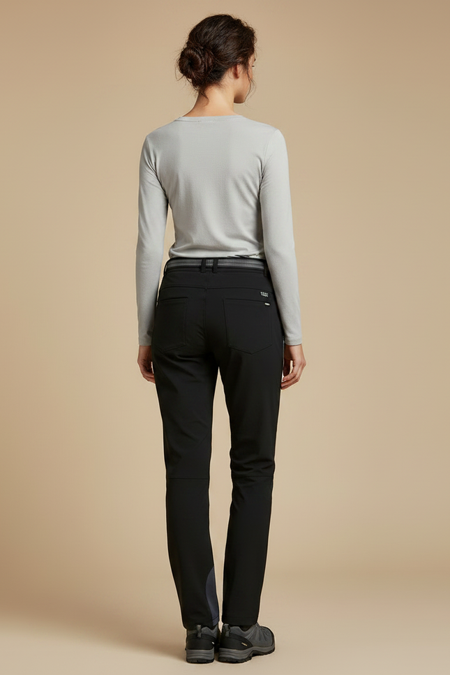 Pantalon Randonnée Noir Ceinture Respirant Femme - Polyester - vue 2