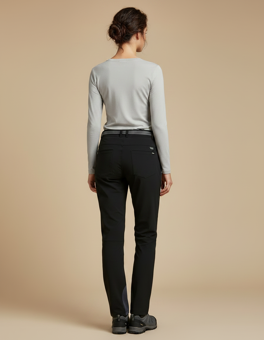 Pantalon Randonnée Noir Ceinture Respirant Femme - Polyester - vue 2