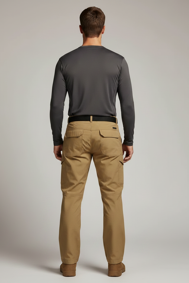 Pantalon Randonnée Beige Cargo Multi-Poches Robuste Homme - Toile - vue 2