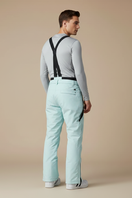 Pantalon Randonnée Aqua Bretelles Imperméable Ski Homme - Bleu Polyester - vue 2