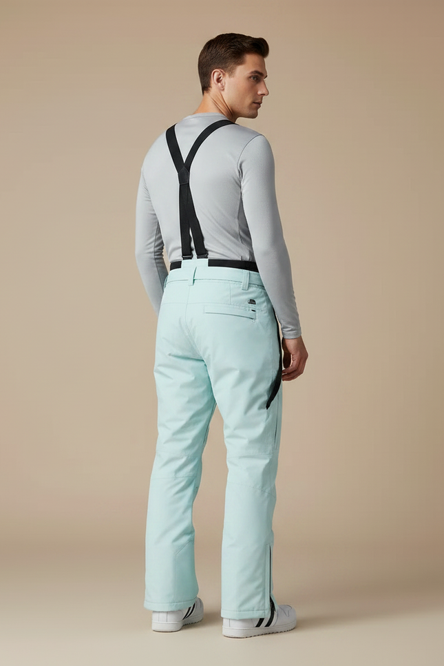 Pantalon Randonnée Aqua Bretelles Imperméable Ski Homme - Bleu Polyester - vue 2