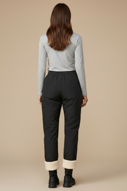 Pantalon Randonnée Noir Matelassé Doublé Polaire Femme - Polyester - vue 2
