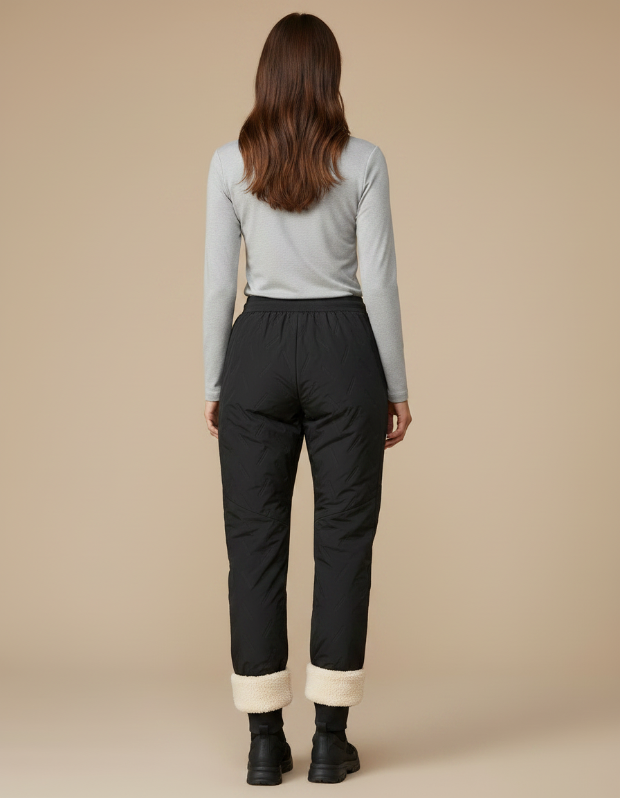 Pantalon Randonnée Noir Matelassé Doublé Polaire Femme - Polyester - vue 2