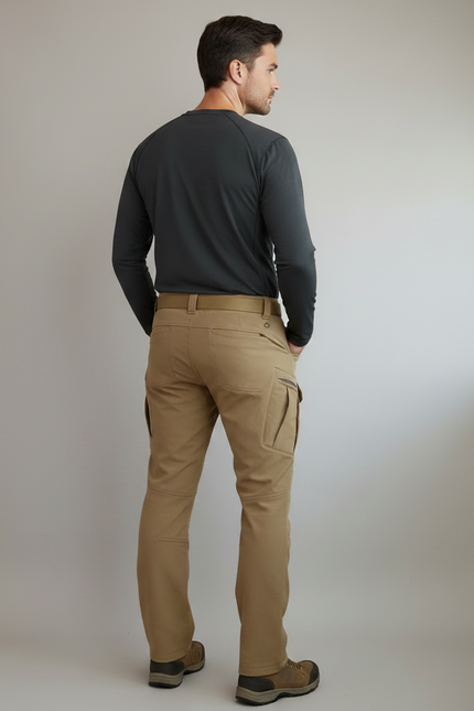 Pantalon Randonnée Beige Cargo Tactique Imperméable Homme - Polyester - vue 2