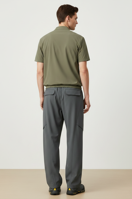 Pantalon Randonnée Cargo Gris Décontracté Ample Homme - Polyester - vue 2