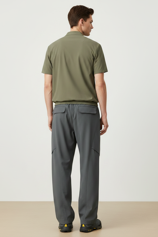 Pantalon Randonnée Cargo Gris Décontracté Ample Homme - Polyester - vue 2