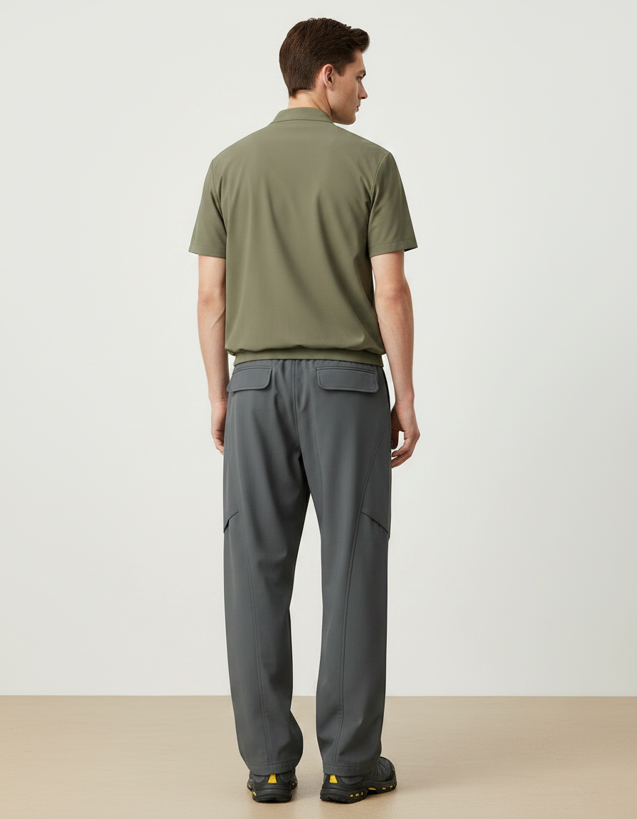 Pantalon Randonnée Cargo Gris Décontracté Ample Homme - Polyester - vue 2