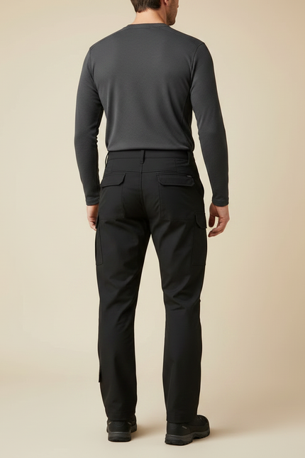 Pantalon Randonnée Noir Cargo Confortable Multipoches Homme Tactique - Polyester - vue 2