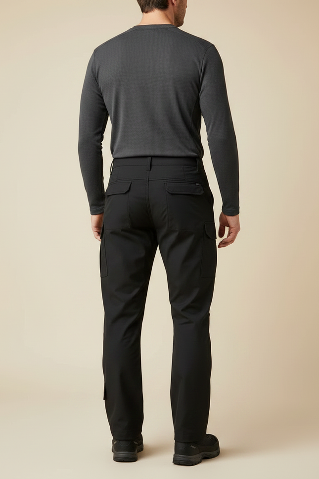 Pantalon Randonnée Noir Cargo Confortable Multipoches Homme Tactique - Polyester - vue 2