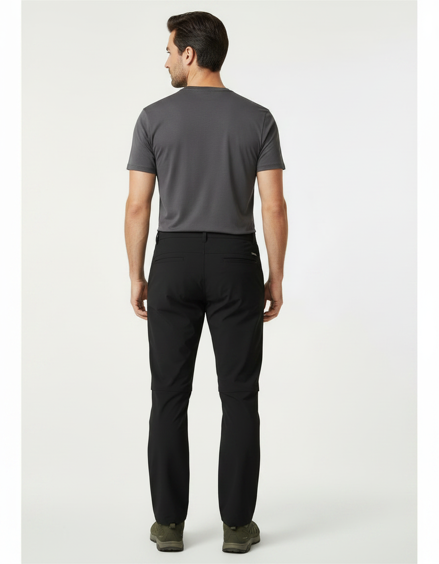 Pantalon Randonnée 2 En 1 Homme - Noir Polyester - vue 2
