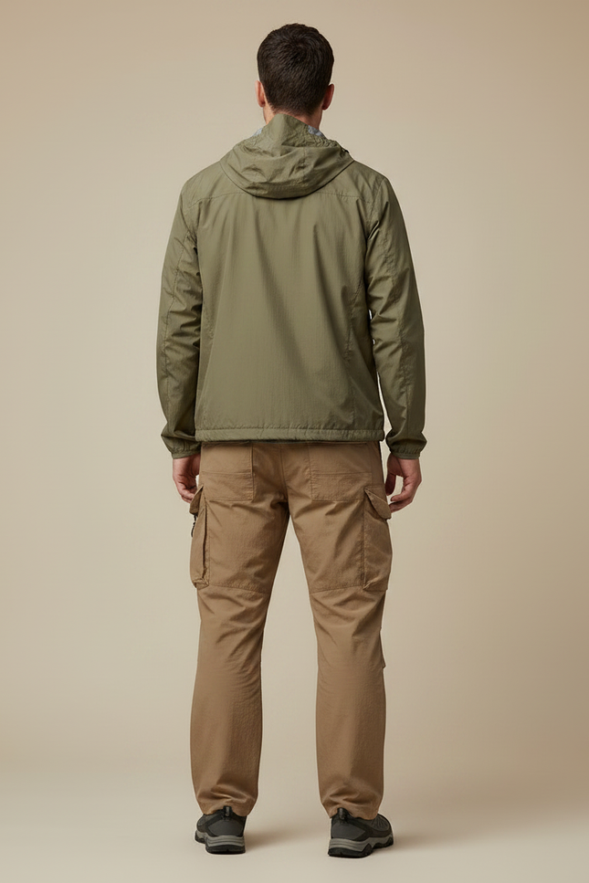 Pantalon Randonnée Kaki Cargo Ample Homme - Beige Polyester - vue 2