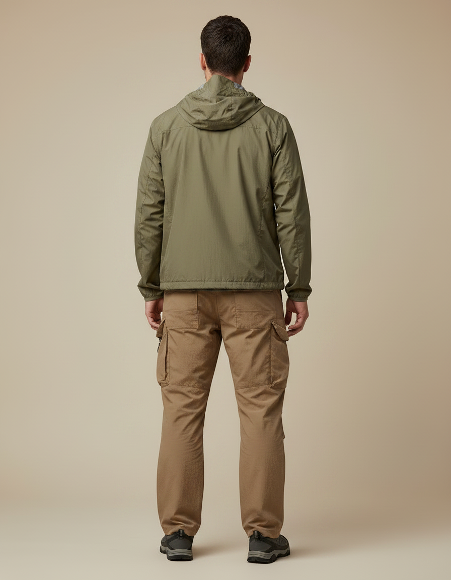 Pantalon Randonnée Kaki Cargo Ample Homme - Beige Polyester - vue 2